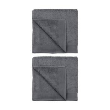 2PK Bambury Elvire 600gsm Soft Absorbent Cotton Bath Towel 68x137cm Grey