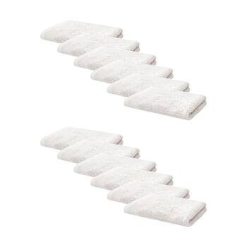 12PK Bambury Elvire 600gsm Soft Absorbent Cotton Face Washer 33x33cm White
