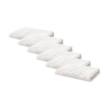 6PK Bambury Elvire 600gsm Soft Absorbent Cotton Face Washer 33x33cm White