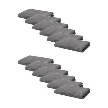 12PK Bambury Elvire 600gsm Soft Absorbent Cotton Face Washer 33x33cm Grey