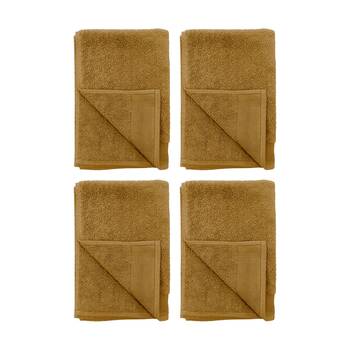 4PK Bambury Elvire 600gsm Soft Absorbent Cotton Hand Towel 40x60cm Brown