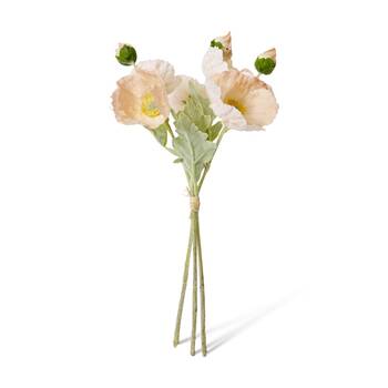 3PK E Style Poppy Bundle Peach Artificial Flowers Decor 9x9x35cm