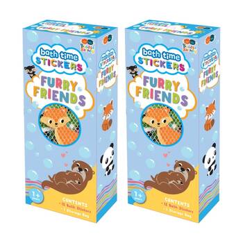 2x 12pc Buddy & Barney Bathtime Kids Bath Stickers Furry Friends EVA Foam 12m+