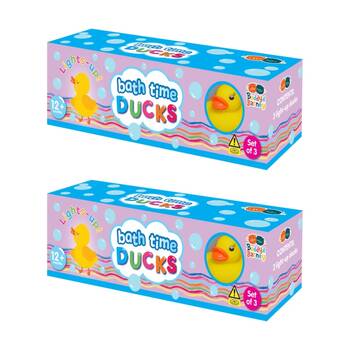 2x 3pc Buddy & Barney Bath Time Light Up Ducks Rubber Kids Toy Figurines 12m+