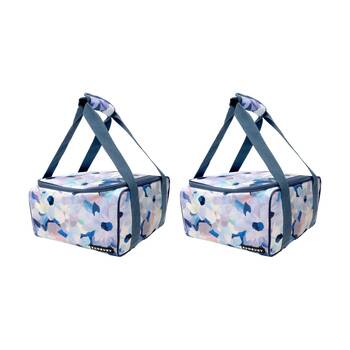 2PK Bambury Ambrosia Square Food Carrier Dish Transport Bag Spacious 30x30x18cm