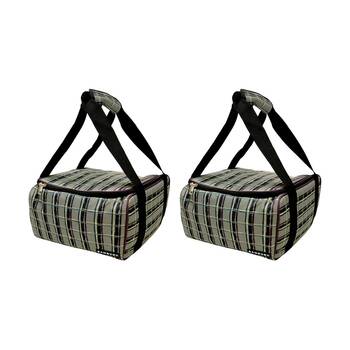 2PK Bambury Felix Square Food Carrier Dish Transport Bag Spacious 30x30x18cm