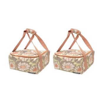 2PK Bambury Sadie Square Food Carrier Dish Transport Bag Spacious 30x30x18cm
