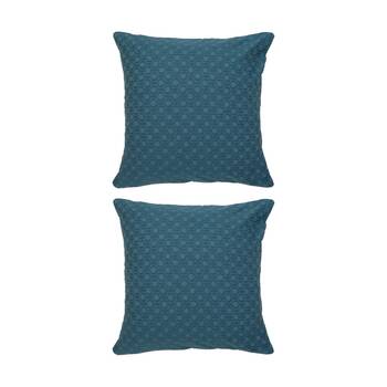 2PK Bambury Luna Jacquard European Pillowcase Teal Home Bedding 65x65cm