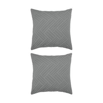 2PK Bambury Panama Jacquard European Pillowcase Steel Home Bedding 65x65cm