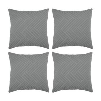 4PK Bambury Panama Jacquard European Pillowcase Steel Home Bedding 65x65cm