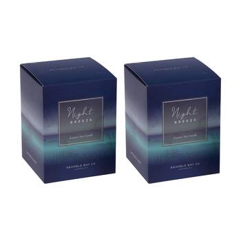 2PK Bramble Bay Ocean Night Breeze Soy Candle W/ Decorations Home Fragrance 300g