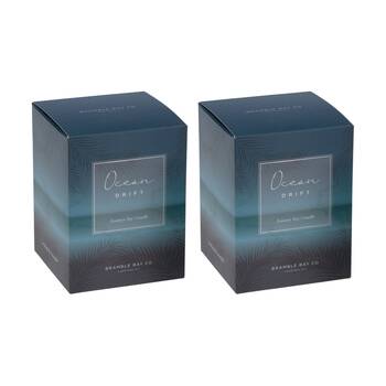 2PK Bramble Bay Ocean Drift Soy Candle W/ Decorations Home Fragrance 300g