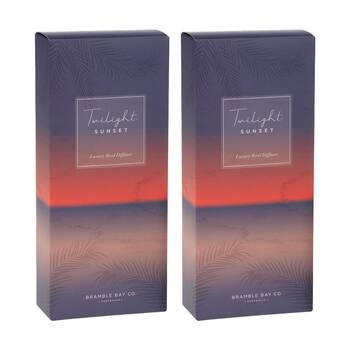2PK Bramble Bay Ocean Twilight Sunset Glass Reed Diffuser Home Fragrance 150ml