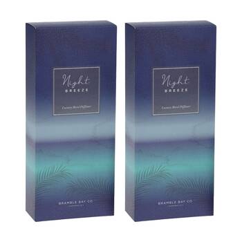 2PK Bramble Bay Ocean Night Breeze Glass Reed Diffuser Home Fragrance 150ml
