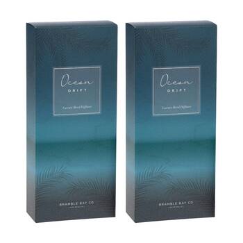 2PK Bramble Bay Ocean Drift Glass Reed Diffuser Home Fragrance 150ml