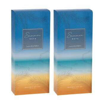2PK Bramble Bay Ocean Summer Days Glass Reed Diffuser Home Fragrance 150ml