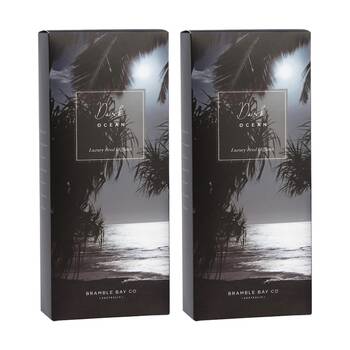 2PK Bramble Bay Ocean After Dark Glass Reed Diffuser Home Fragrance 150ml