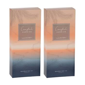 2PK Bramble Bay Ocean Coastal Sunrise Glass Reed Diffuser Home Fragrance 150ml