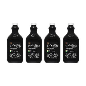 4PK Educational Colours Blackboard Paint Suitable All Surfaces Kids Art/Craft 2L