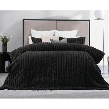 CDSI Arna Fleece Comforter Queen Set 2 Pillow Cases 48x73cm Black 240x240cm