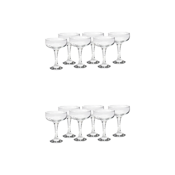 2x 6pc Art Craft Belize Coupe Cocktail Glass Set 235ml Elegant Drinkware