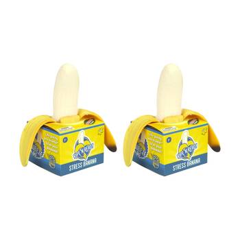 2x Bubblegum Stuff Ripe N Ready Banana Squeezable Stress Reliever Toy 3Y+ Yellow