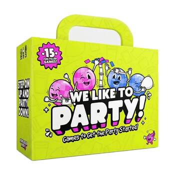 Bubblegum Stuff We Like To Party 15 Mini Games Pack Family Fun Pink/Blue