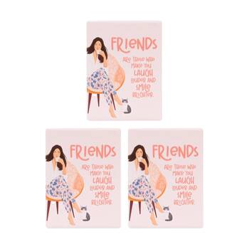3PK Splosh Billie Friends Ceramic Magnet Embossed Pink 6x8x0.5cm