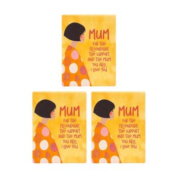 3PK Splosh Billie Mum Ceramic Magnet Fridge Embossed Yellow 6x8x0.5cm