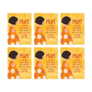 6PK Splosh Billie Mum Ceramic Magnet Fridge Embossed Yellow 6x8x0.5cm