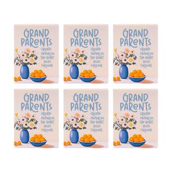 6PK Splosh Billie Grandparents Ceramic Magnet Blue Orange 6x8x0.5cm
