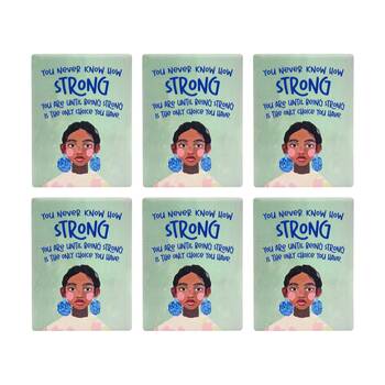 6PK Splosh Billie Strong Ceramic Magnet Embossed Green Blue 6x8x0.5cm