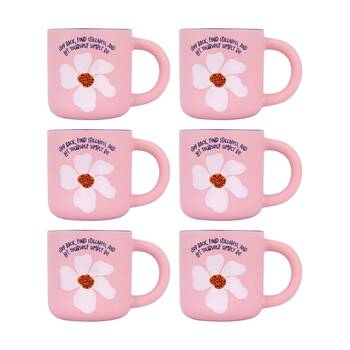 6PK Splosh Billie Simply Be Ceramic Mug Printed Dishwasher Safe Pink 350ml