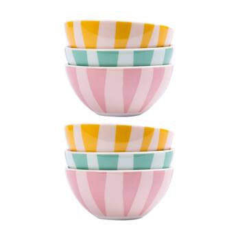 2x 3pc Splosh Billie Dipping Bowls Ceramic Decor Multi-Colour 10cm