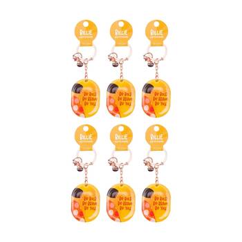 6PK Splosh Billie Be Bold Keychain Acrylic Epoxy Tassel Yellow 11.5x4.5cm