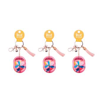 3PK Splosh Billie Fearless Hearts Keychain Tassel Pink 11.5x4.5cm