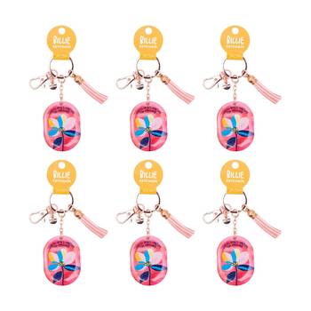 6PK Splosh Billie Fearless Hearts Keychain Tassel Pink 11.5x4.5cm