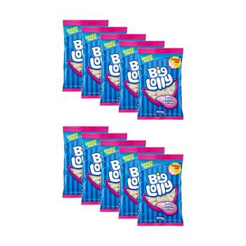 10PK Big Lolly Miniature Milk Bottles Chewy Gummy Confectionary Candy 400g