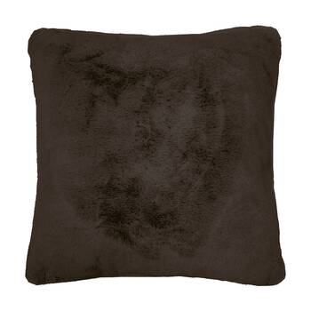 Bambury Frida Square Soft Faux Fur?Cushion Throw Pillow Chocolate 50x50cm