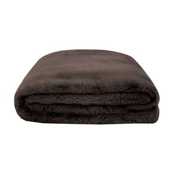 Bambury Frida Warm Soft Faux Fur Throw Blanket Chocolate 150x200cm