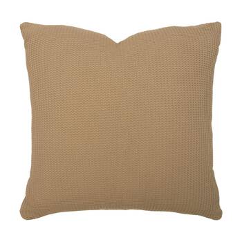 Bambury Milo Waffle Weave Cotton?Square Cushion Throw Pillow Chai 50x50cm