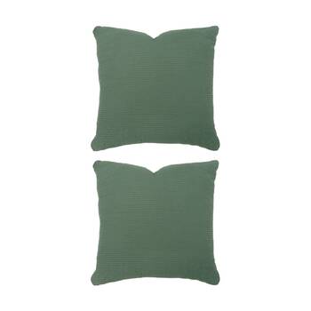 2PK Bambury Milo Waffle Weave Cotton Square Cushion Throw Pillow Juniper 50x50cm