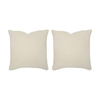 2PK Bambury Milo Waffle Weave Cotton Square Cushion Throw Pillow Stone 50x50cm