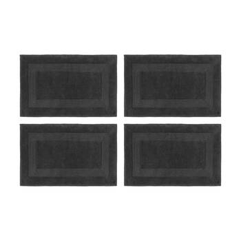 4PK Nautica Sandy Bay Tufted Cotton Bathroom Decor Bath Mat 61x43cm Charcoal