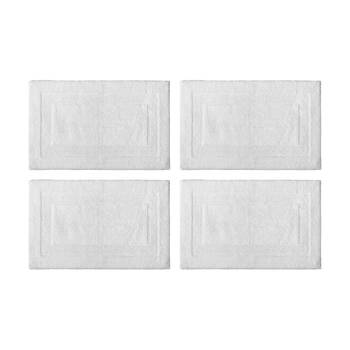 4PK Nautica Sandy Bay Tufted Cotton Decorative Bathroom Bath Mat 43x61cm White