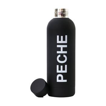Lifesopeche Insulated Peche Logo Drinking Bottle Black & White 500 ML