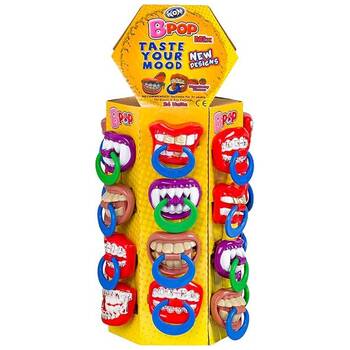 24PK Wom Bpop Crazy Teeth Candy Twist Lollipop Confectionary Assorted