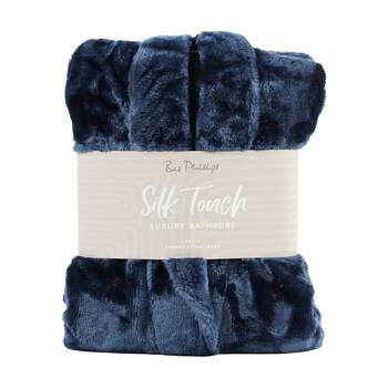 Bas Phillips Silk Touch Polyester 300GSM Bath Robe Plain Navy