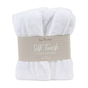 Bas Phillips Silk Touch Polyester 300GSM Bath Robe Plain White