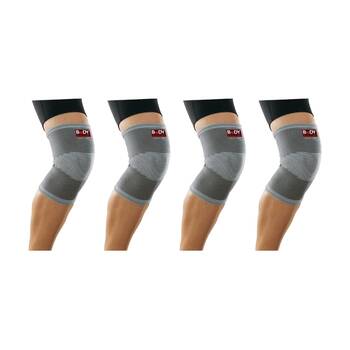 4PK Body Sculpture 4 Way Knit Elastic Knee Support Comfort Strap Large